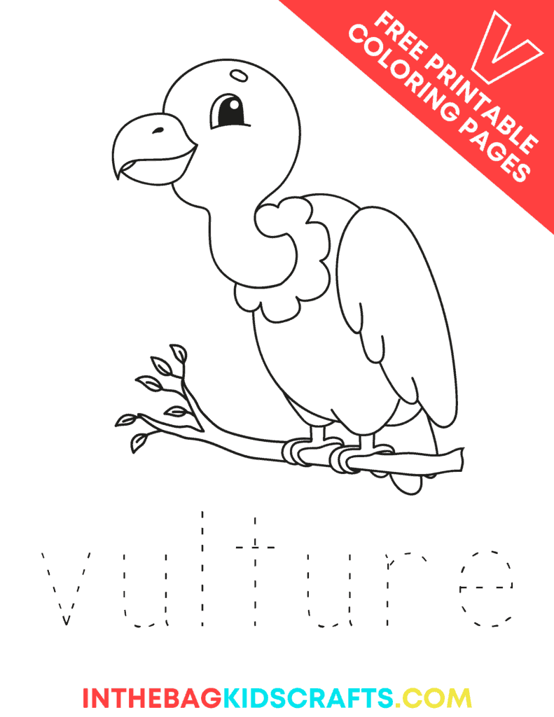 Letter V Coloring pages V is for vulture 