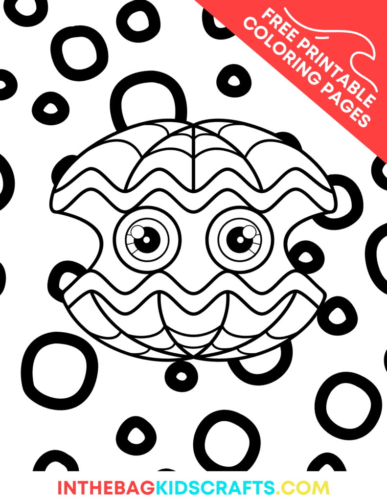 free printable ocean coloring pages for kids clam coloring page