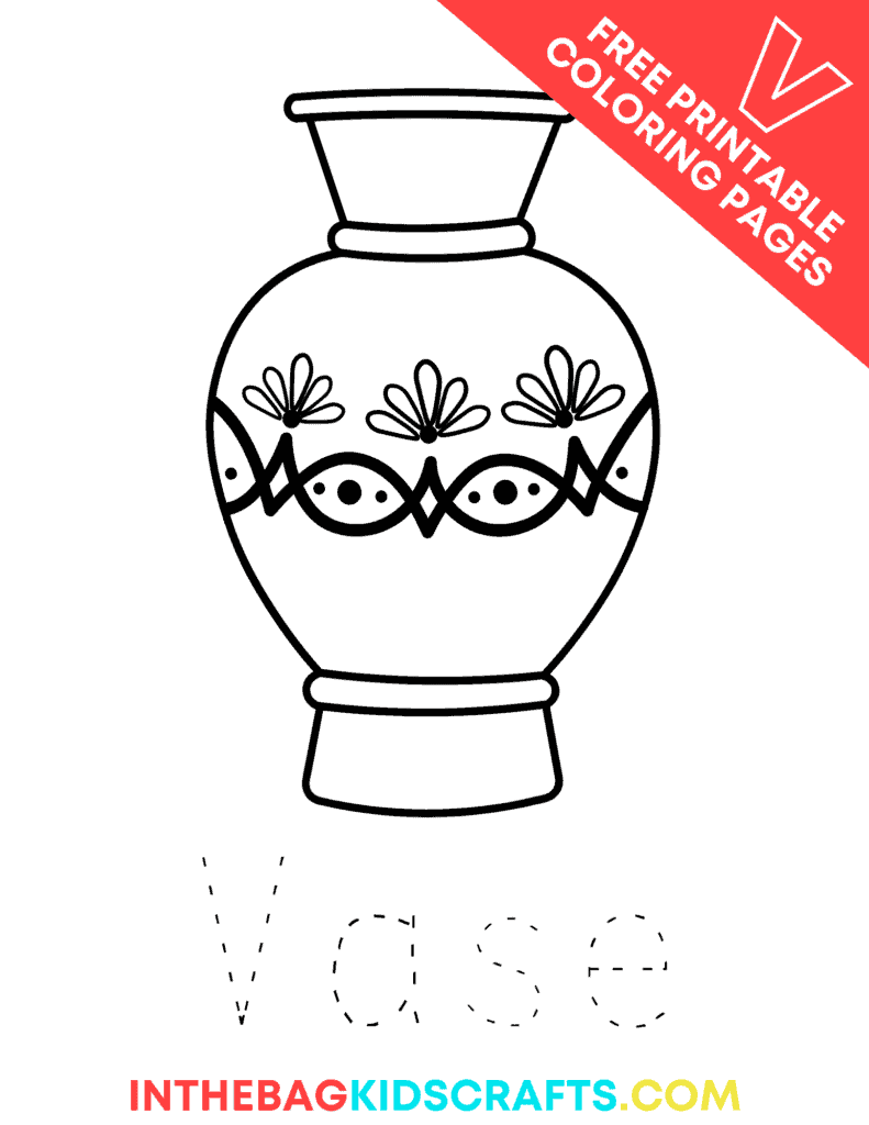 Letter V Coloring Pages V is for Vase 