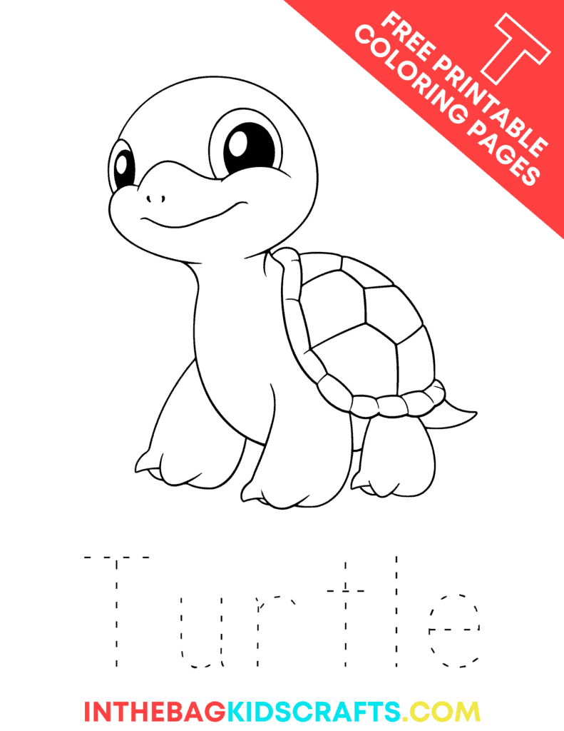 Letter T Coloring Pages for Kids t is for turtle 