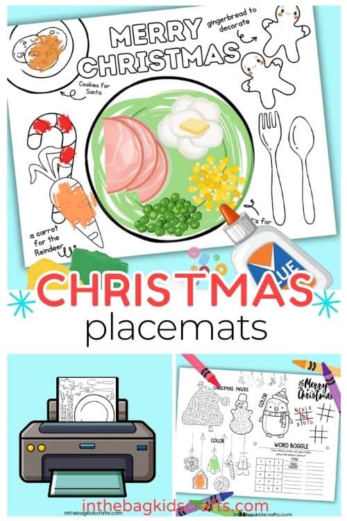 An engaging free printable Christmas placemat featuring fun games and activities, perfect as an easy craft for kids, a festive preschool craft, and a holiday-themed Christmas activity.