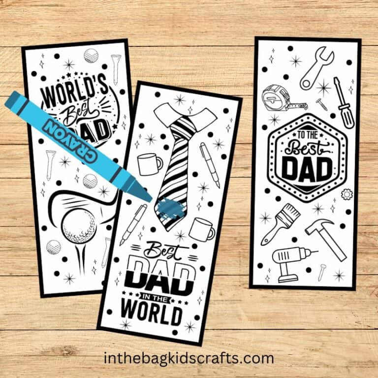 Printable Father's Day Bookmarks to color