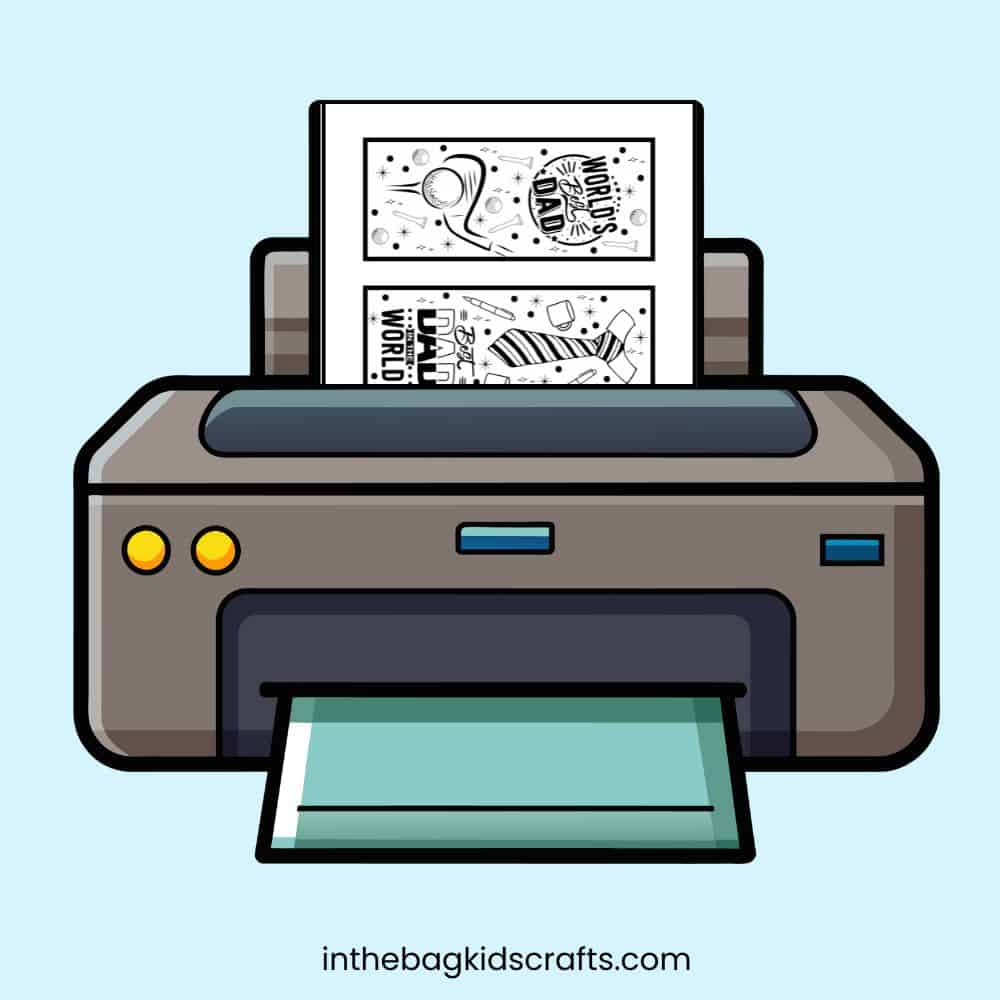 Father's Day Bookmarks on printer 