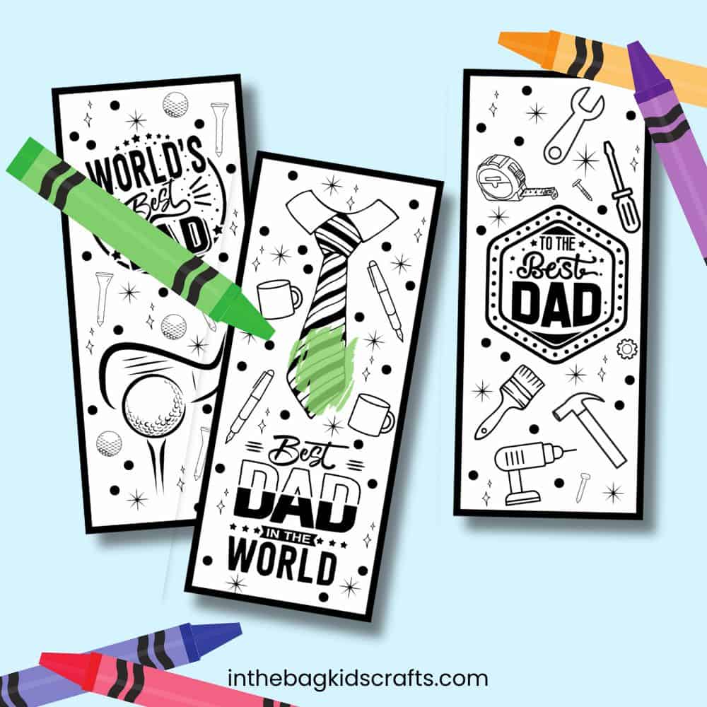 Father's Day bookmarks to color 