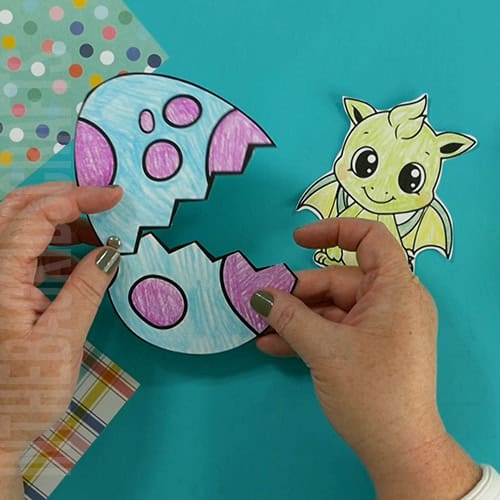 dragon craft step 4 creating the hinge in the egg 