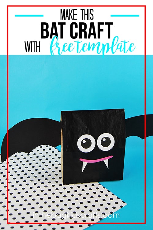 Paper Bat Craft for Kids made with a paper lunch bag perfect Halloween activity for kids 