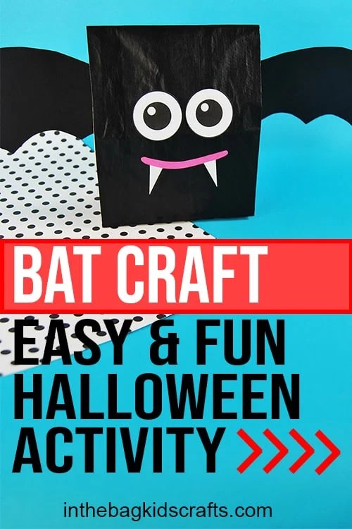 Bat Craft for Kids made with a paper lunch bag 