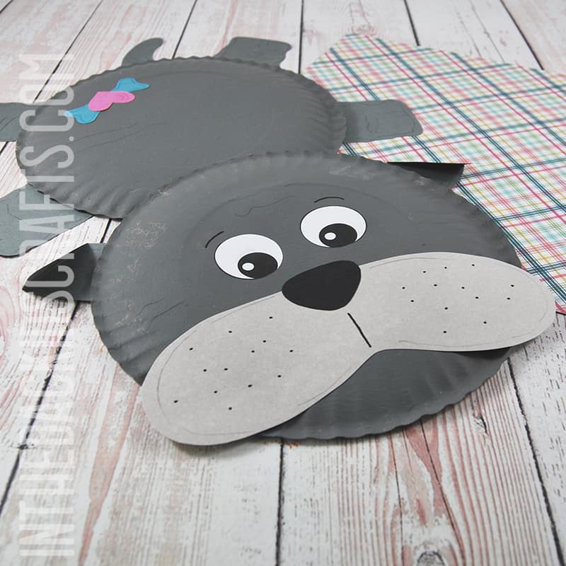 bulldog craft for kids made with paper plates