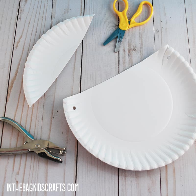 PAPER PLATE BUNNY CRAFT STEP 1