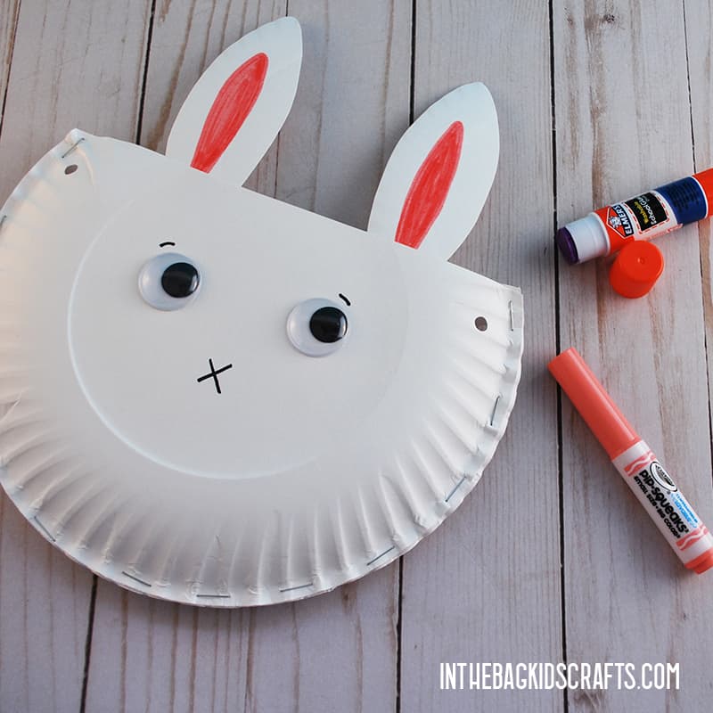 PAPER PLATE BUNNY CRAFT STEP 3