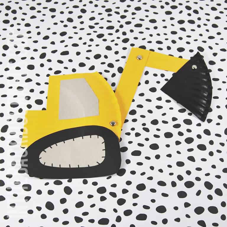 Digger Craft for Kids made from a paper plate