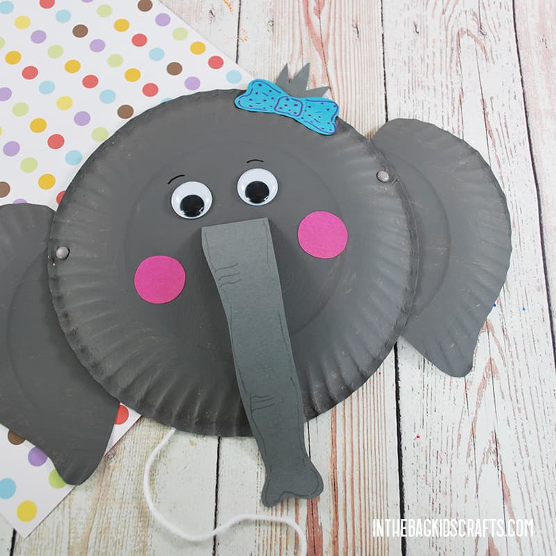 paper plate elephant craft