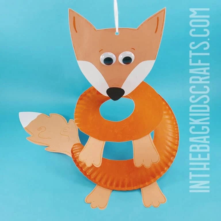 Fox Paper Plate Craft Mobile (With FREE Craft Template)