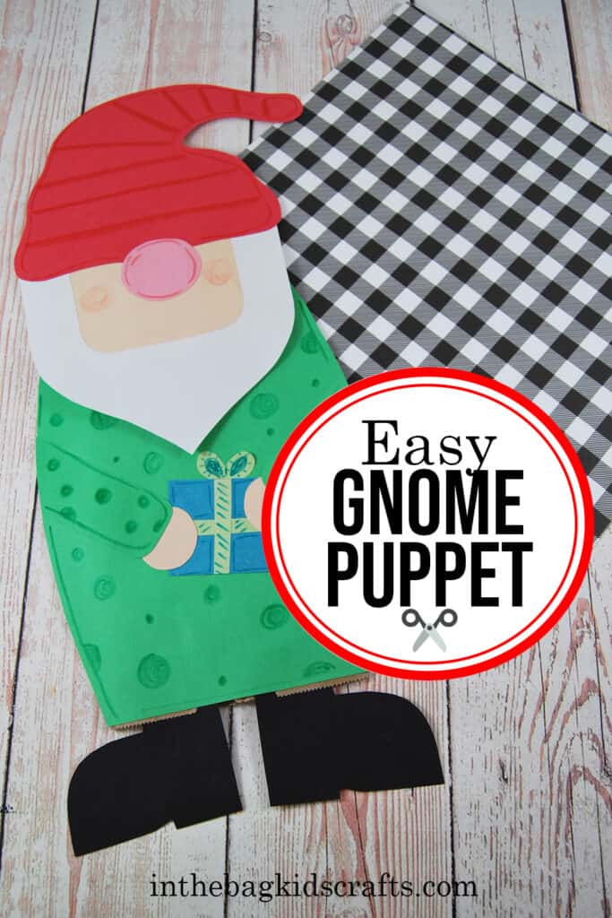 Gnome Craft Paper Bag Puppet for Kids 