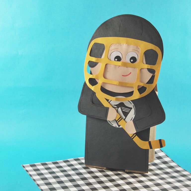 hockey craft player puppet with free template