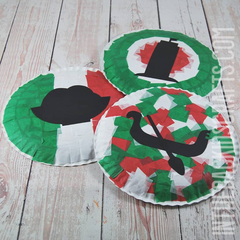 Italy Craft for Kids with cut out silhouettes