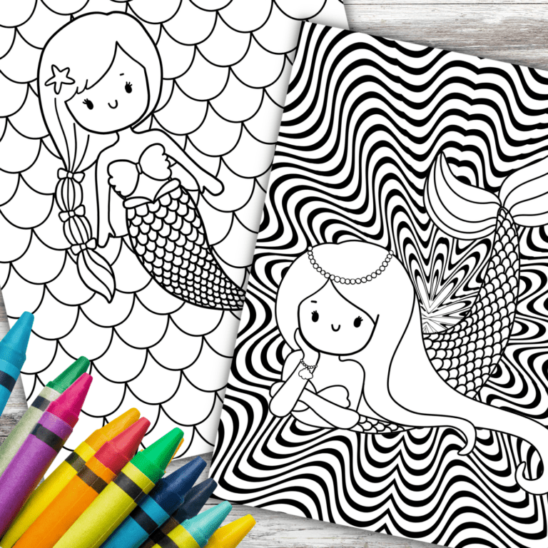 MERMAID COLORING PAGES