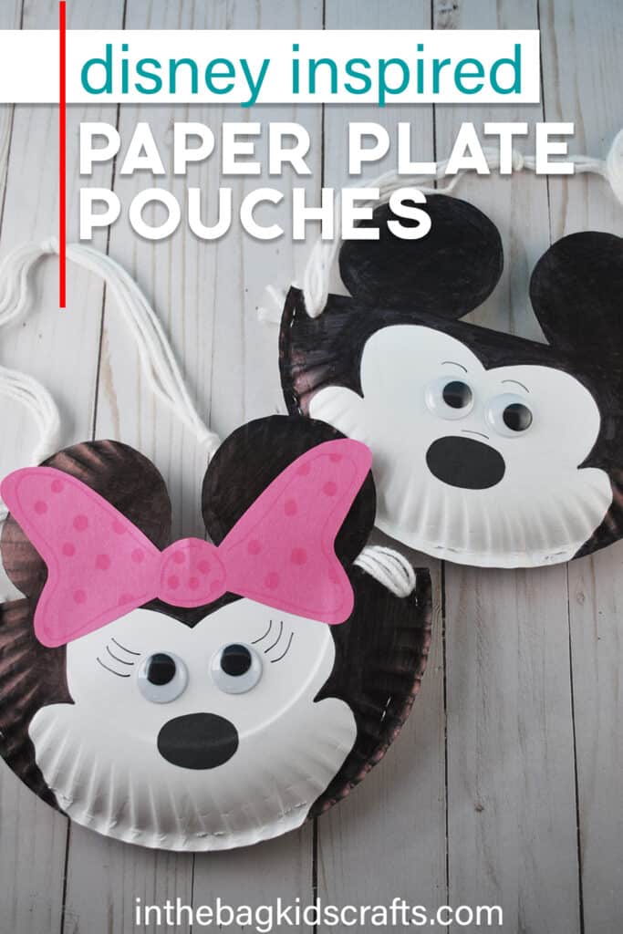 MINNIE CRAFT AND MICKEY CRAFT PAPER PLATE POUCH 