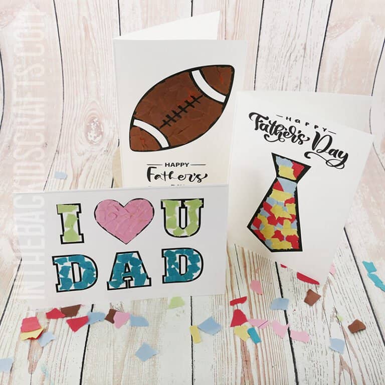 Printable Mosaic DIY Father's Day Cards for kids to make