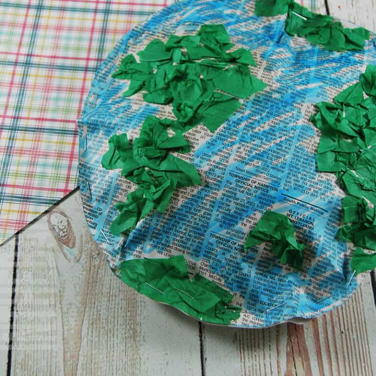 Recycled Newspaper Earth Day Craft for Kids