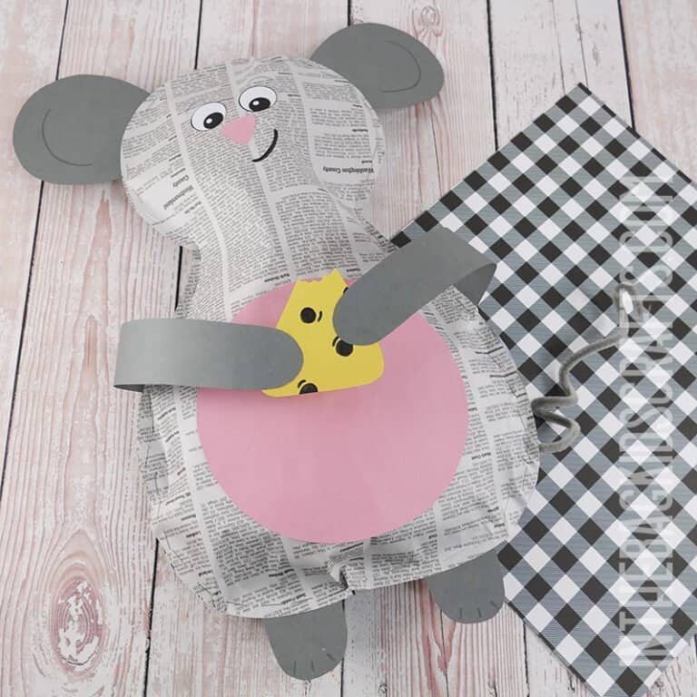 Newspaper Mouse Craft for Kids Stuffed Mouse