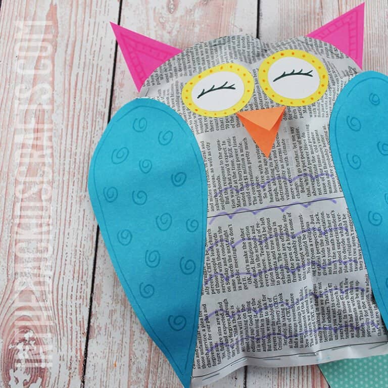 NEWSPAPER OWL CRAFT FOR KIDS