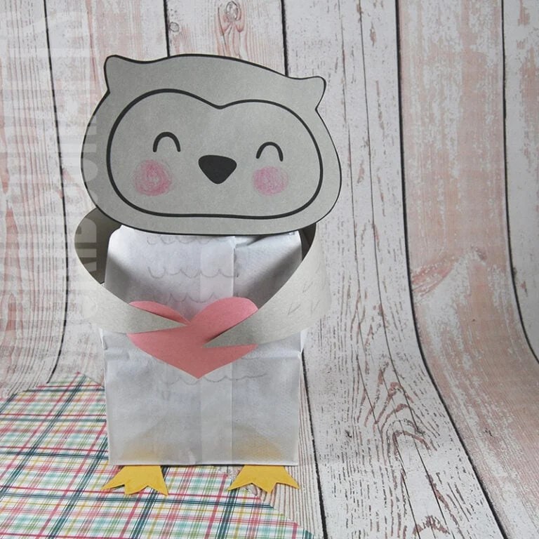 Owl Craft for Kids made from a paper lunch bag