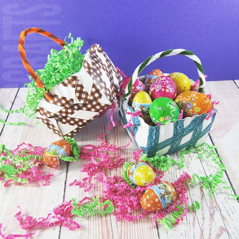 paper plate basket craft
