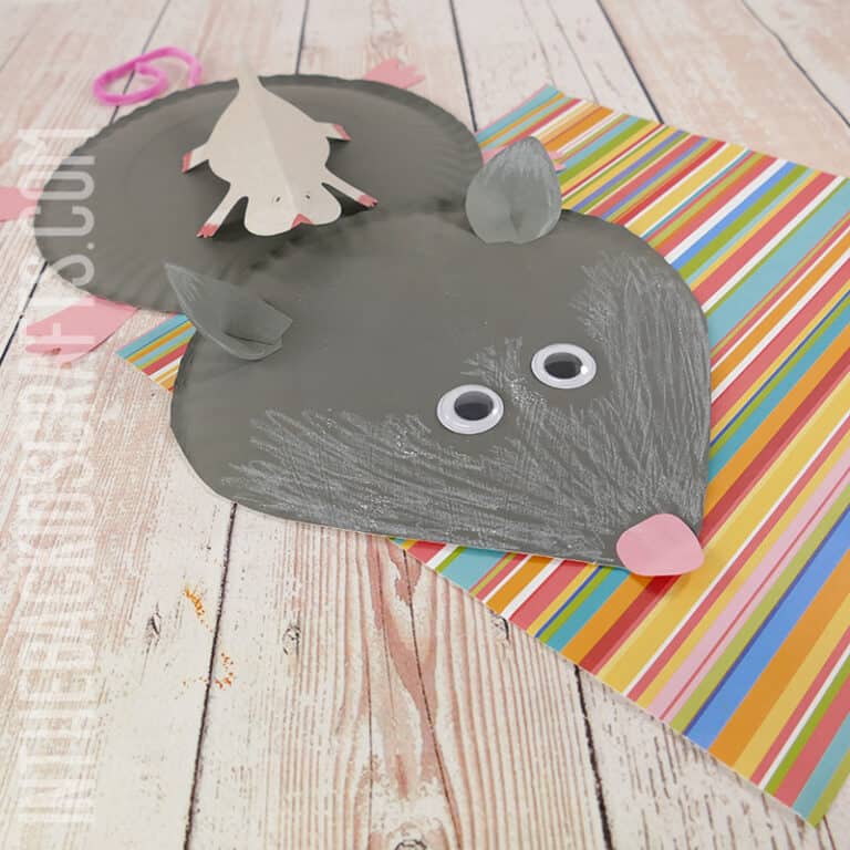Easy Possum Craft made with paper plates