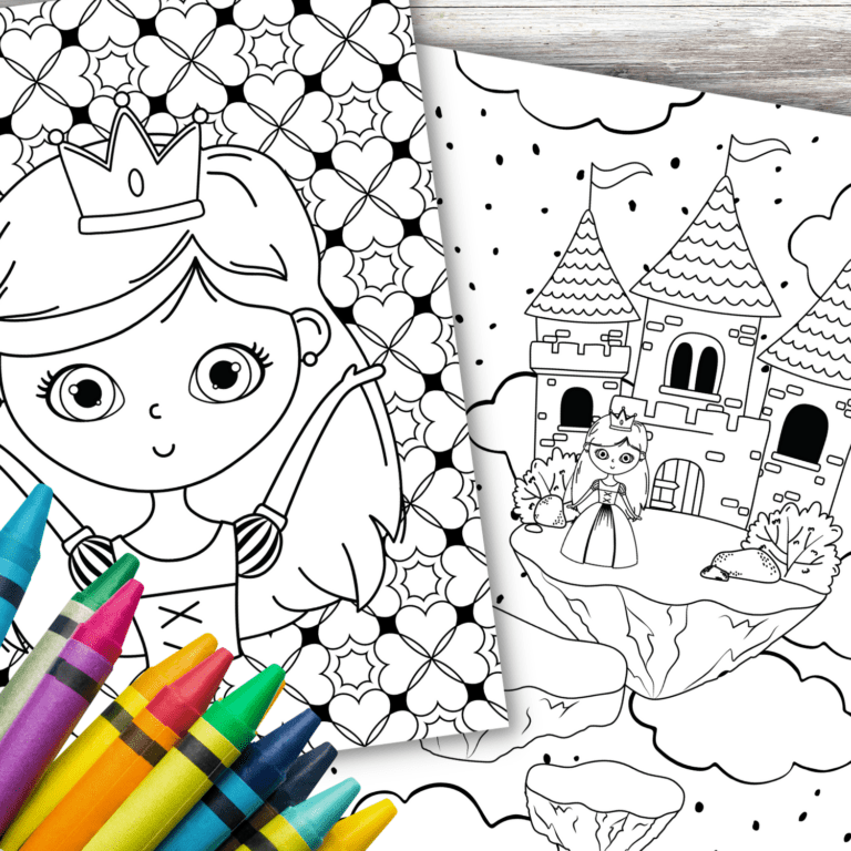 free princess coloring pages image of 2 pages