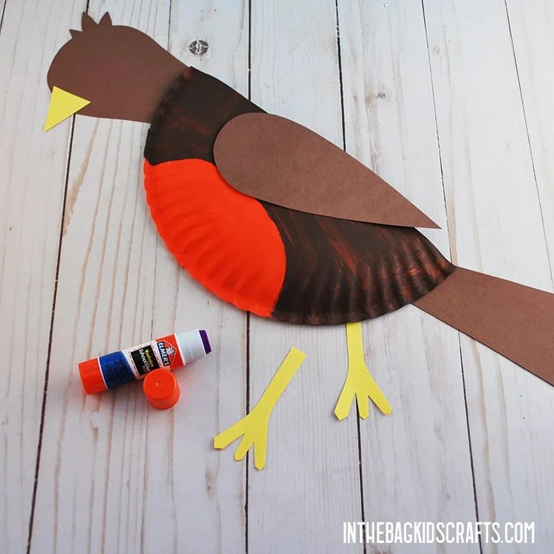 PAPER PLATE ROBIN STEP 4