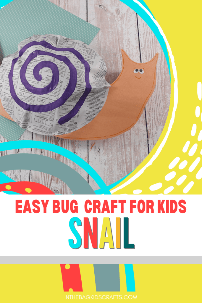 SNAIL CRAFT FOR KIDS MADE FROM RECYCLED NEWSPAPER 