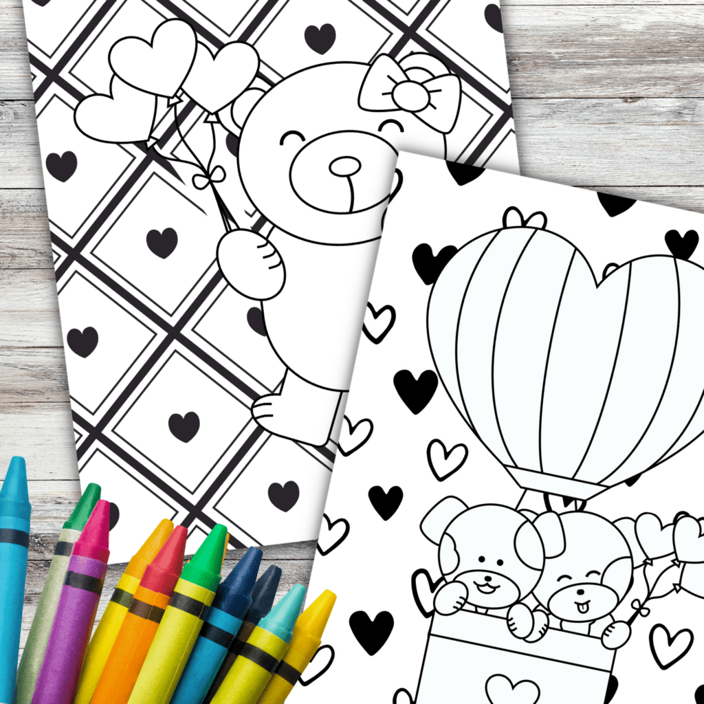 VALENTINES COLORING PAGES FOR KIDS