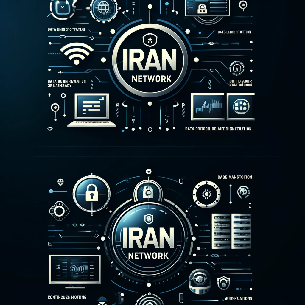 تصویر حرفهای برای موضوع امنیت شبکه با متن "Iran Network" امنیت شبکه