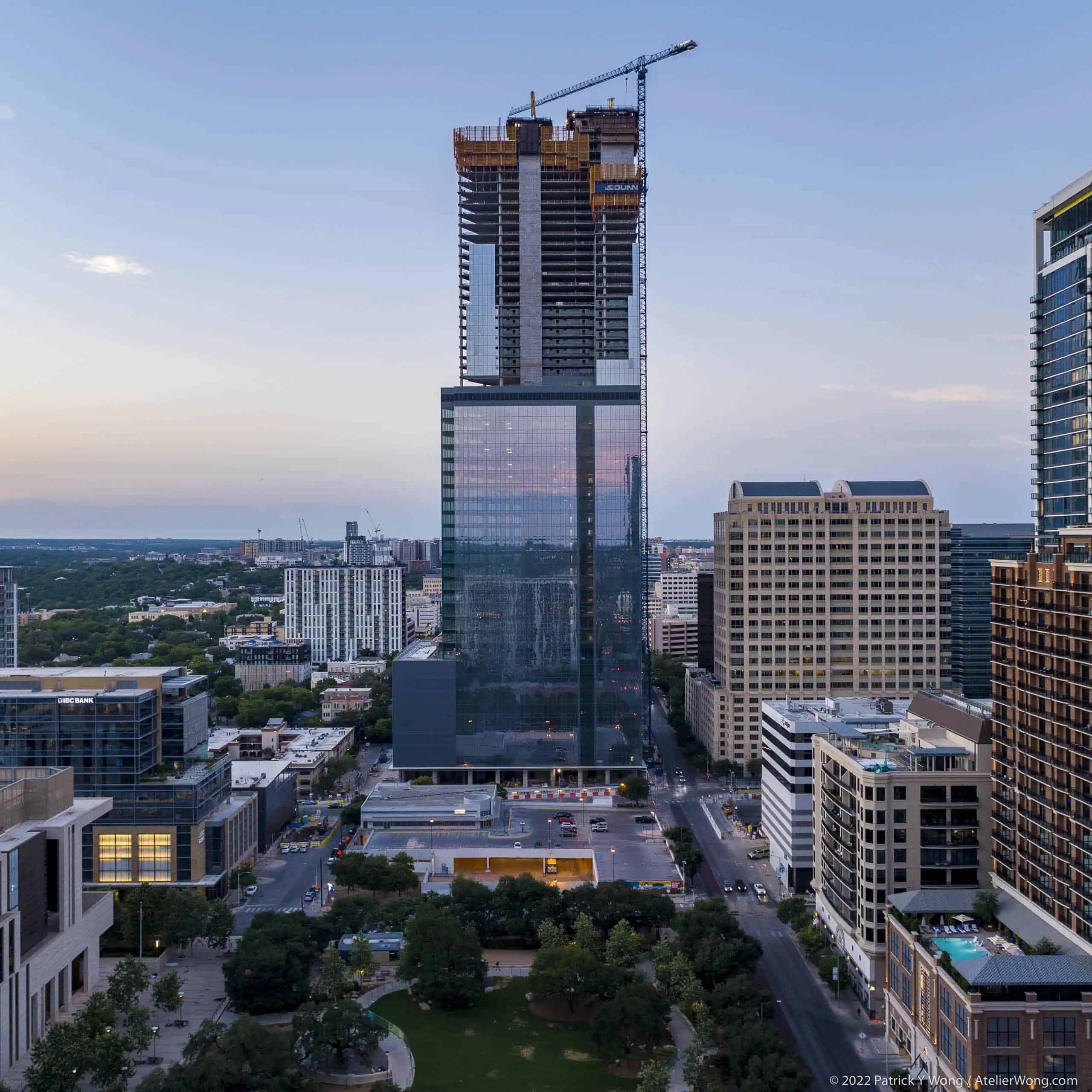 Rising beyond your imagination. Elevating your experience. 6 x Guadalupe connects unrivaled views and amenities with an authentic Austin footprint in a one-of-a-kind office and residential tower that takes the extraordinary to new heights. The sky’s the limit.
400 W. 6TH STREET Austin, TX 78701

6 X Guadalupe
Austin, Texas
At the intersection of two of Austin's most famous streets — 6th and Guadalupe — is Austin's tallest tower, offering a new mixed-use urban experience. This tower includes an integrated, stacked microcosm of uses and joins multifamily, office, and luxury retail space. It not only transforms the city's skyline, but the experience for building tenants and Austin residents at the street level. The Texas Capitol view corridor influences the tower's shape, including the outdoor amenities that take in the view of surrounding lakes and hills. At every change of the program stack, the building terraces move back in response to program and massing, providing transformative outdoor spaces for the offices and residences.

589,112 SF Total SF
30,244 - 35,501 SF Typical Plate
66 Total Floors
LEVELS 14—32 Office Floors
2.76 / 1,000 Parking Ratio
FEATURES
If being at the epicenter of Austin business, culture, and
nightlife weren’t enough, best-in-class amenities take it to
another level: private outdoor terraces, on-site fitness center,
high-speed elevators, and open floor plates wrapped in 11-foot RESIDENTIAL floor-to-ceiling vision glass, all dedicated to office use.
BUILDING STACK
Put your expectations on notice.
589,112 SF Office Space
349 Multi-Family Units
LEED GOLD Certified
30,244 - 35,501 SF Typical Office Floor Plates
11,500 SF Conference Rooms / Tenant Lounge / Fitness Center for office users
39,858 SF Outdoor Office Terraces
10,122 SF Ground Floor Retail
ADDITIONAL FEATURES
• Destination dispatch elevators
• Dedicated bike entry, elevators, storage • Unrestricted capitol views
• 14’6 Deck to deck ceiling heights
• 11’ Vision gl