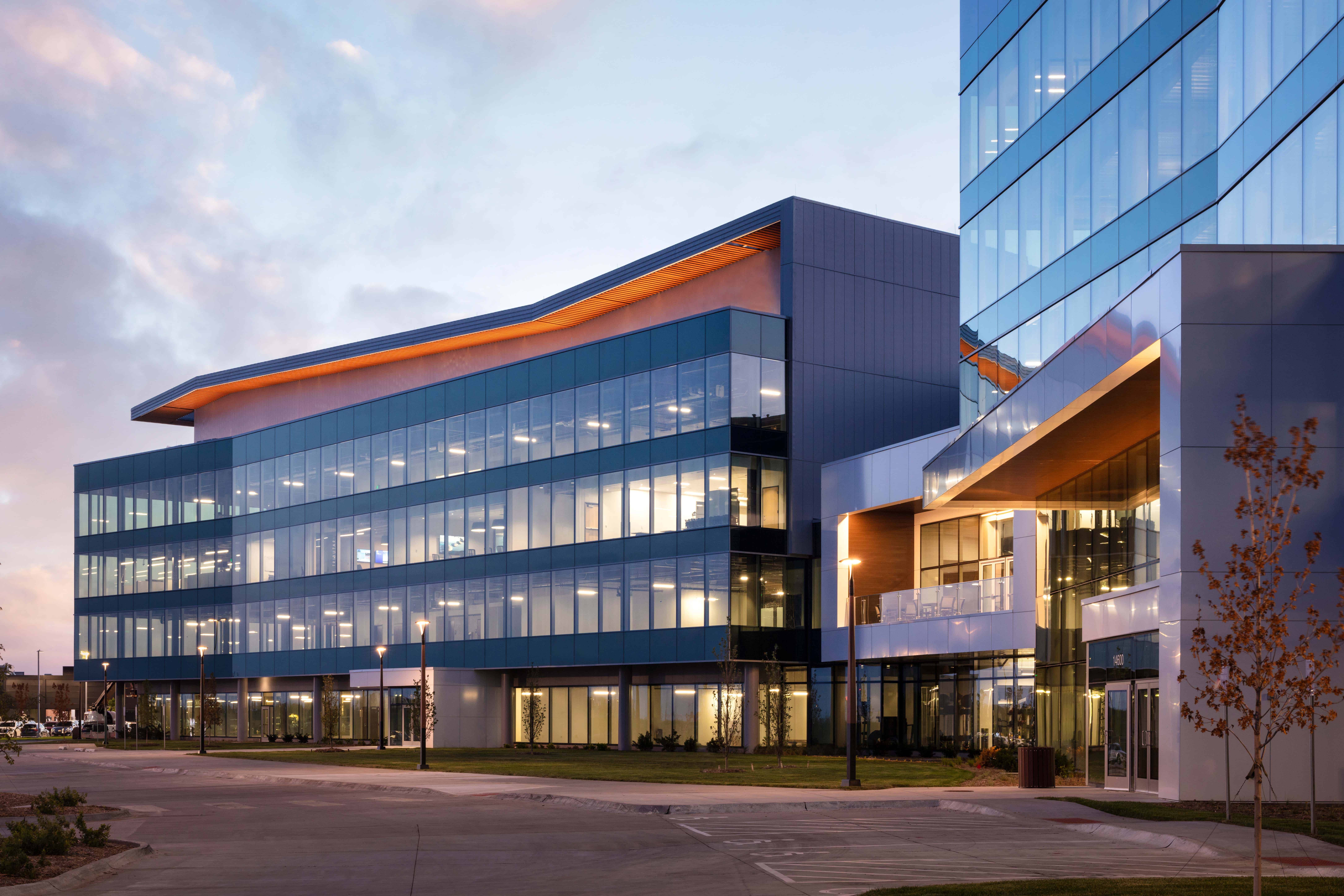 carson-goldenrod-headquarters-campus-ground-level-exterior-dusk
