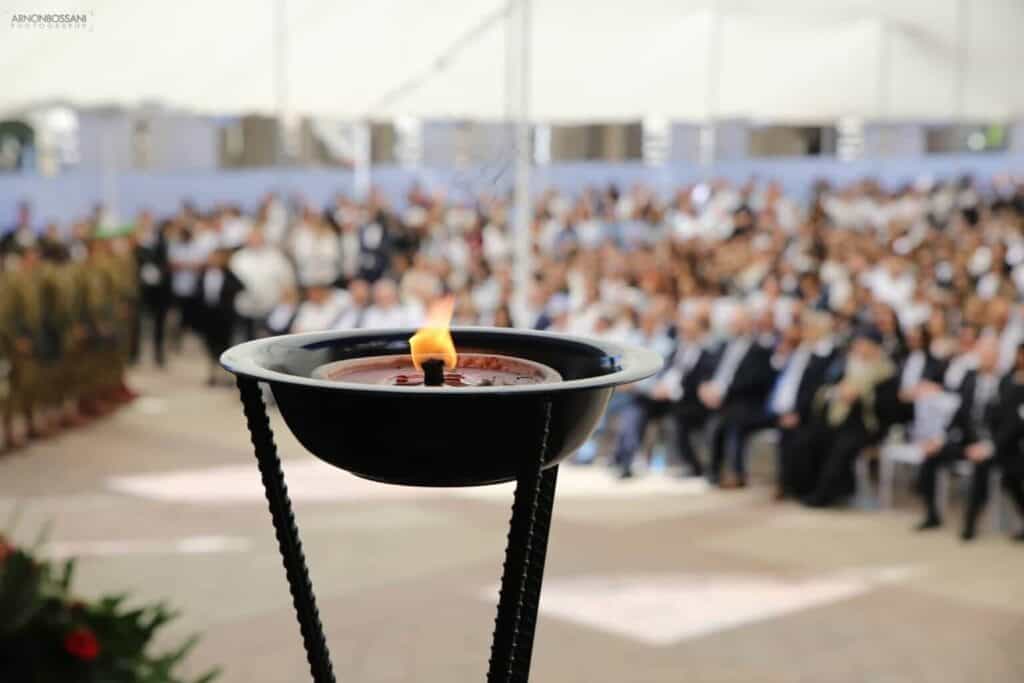 כיכר ספרא בירושלים במהלך טקס יום הזיכרון לחללי מערכות ישראל, 30/04/2025.