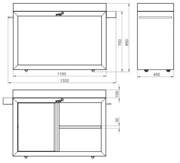 Meuble Artiss Corten tablette bois 115 x 50 cm – Image 2
