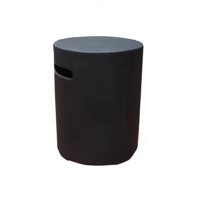Coffre de bouteille à gaz rond noir pour table brasero YORK - Elementi