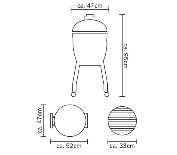 Barbecue Kamado sur chariot Ø 33cm - Junior 2.0 MONOLITH – Image 9