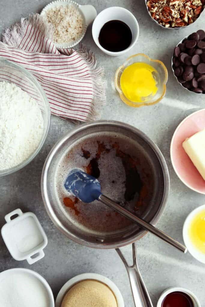 Browned butter in small saucepan