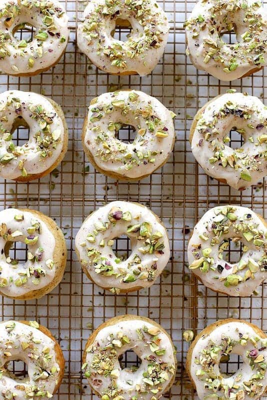 Brown Butter Baked Pistachio Doughnuts