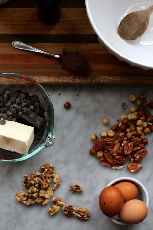 Extra Nutty Dark Chocolate Brownies