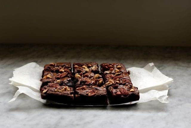 Extra Nutty Dark Chocolate Brownies