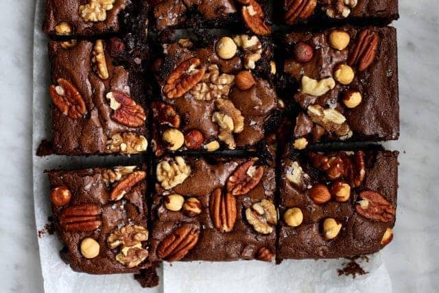 Extra Nutty Dark Chocolate Brownies