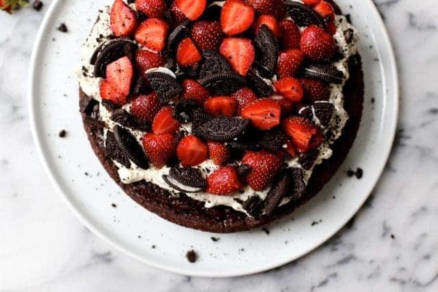 Strawberry Cookies and Cream Cake