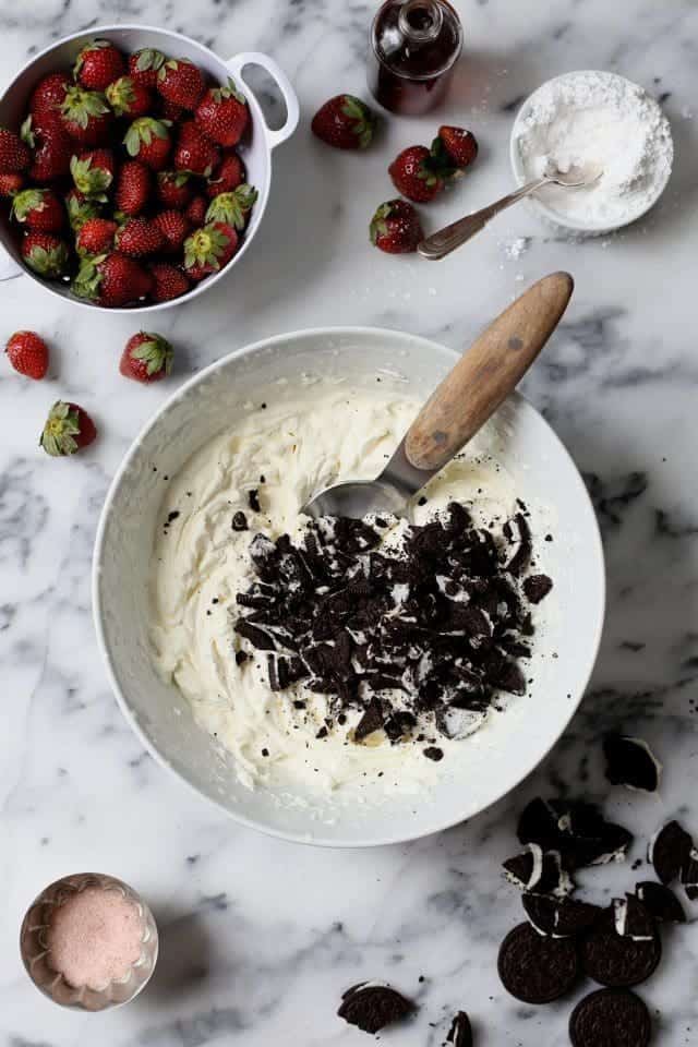 Strawberry Cookies and Cream Cake