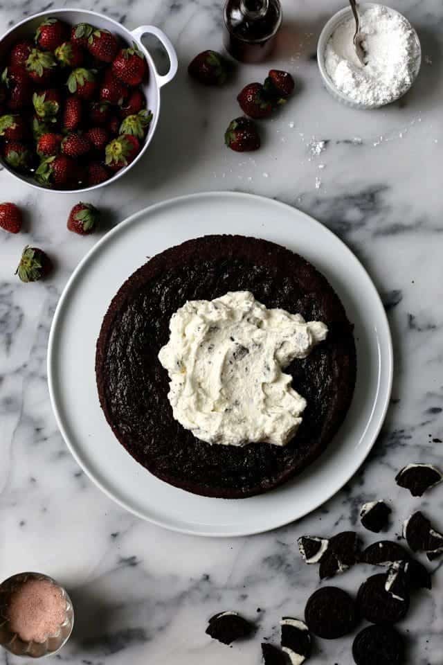 Strawberry Cookies and Cream Cake