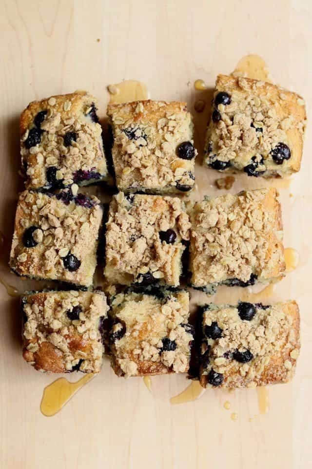 Gluten-Free Lemon Blueberry Coffee Cake with maple