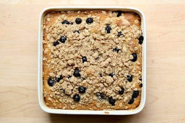 Gluten-Free Lemon Blueberry Coffee Cake with maple